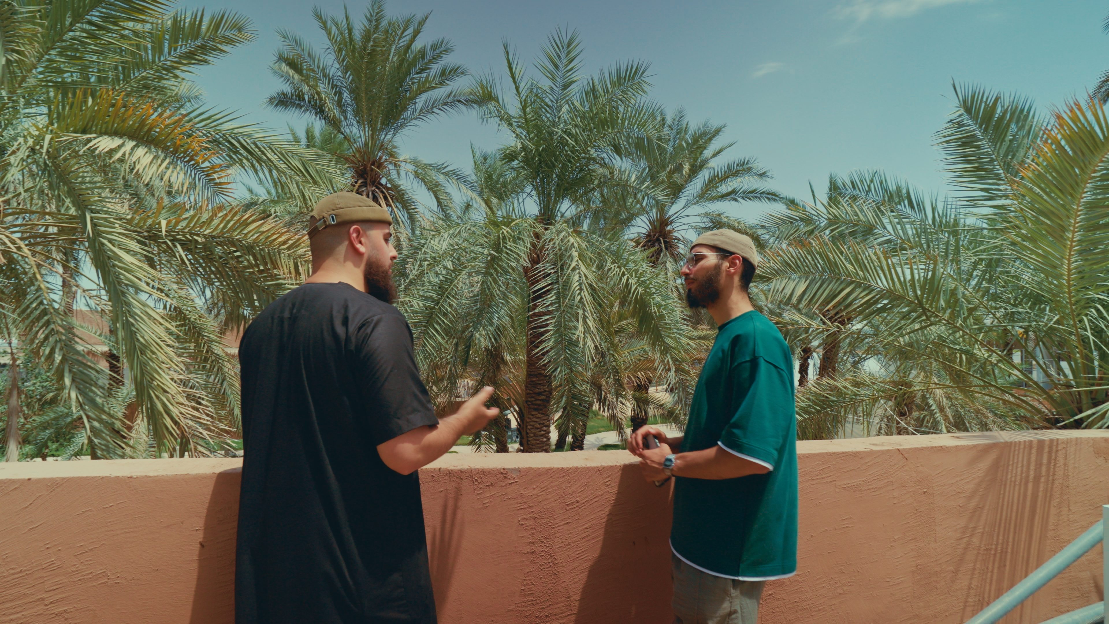 Talking it through on a terrace